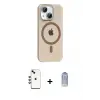 ieg™ iPhone 14 Kılıf Pusula Form Özel Seri - Siyah Joko Magic 5D Cam + Shine Kamera Lens - YL