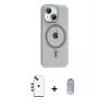 ieg™ iPhone 14 Kılıf Pusula Form Özel Seri - Siyah Joko Magic 5D Cam + Shine Kamera Lens - YL