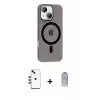 ieg™ iPhone 14 Kılıf Pusula Form Özel Seri - Siyah Joko Magic 5D Cam + Shine Kamera Lens - YL