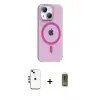 ieg™ iPhone 14 Kılıf Pusula Form Özel Seri - Siyah Joko Magic 5D Hayalet Cam + Shine Kamera Lens - GD