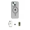 ieg™ iPhone 14 Kılıf Pusula Form Özel Seri - Siyah Joko Magic 5D Hayalet Cam + Shine Kamera Lens - GI