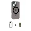 ieg™ iPhone 14 Kılıf Pusula Form Özel Seri - Siyah Joko Magic 5D Hayalet Cam + Shine Kamera Lens - GI