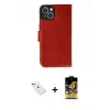 ieg™ iPhone 14 Kılıf Siluet Işık Serisi - Siyah Buffer Cam Ekran Koruyucu + Diamond Kamera Lens - KI
