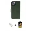 ieg™ iPhone 14 Kılıf Siluet Işık Serisi - Siyah Buffer Cam Ekran Koruyucu + Diamond Kamera Lens - KI