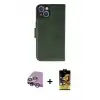 ieg™ iPhone 14 Kılıf Siluet Işık Serisi - Siyah Buffer Cam Ekran Koruyucu + Raze Metal Kamera Lens - MR