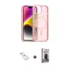 ieg™ iPhone 14 Kılıf Siluet Minimal Prime - Siyah Bilvis Hayalet Cam Ekran Koruyucu + Diamond Kamera Lens - SABE