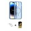 ieg™ iPhone 14 Kılıf Siluet Minimal Prime - Siyah Buffer Cam Ekran Koruyucu + Diamond Kamera Lens - SABE