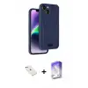 ieg™ iPhone 14 Kılıf Vadi Çizgi Prime - Siyah Bilvis 5in1 3D Magic Cam Ekran Koruyucu + Diamond Kamera Lens - SABE