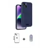 ieg™ iPhone 14 Kılıf Vadi Çizgi Prime - Siyah Joko Magic 5D Cam + Shine Kamera Lens - GI