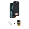 ieg™ iPhone 14 Kılıf Vadi Klasik Serisi - Siyah Buffer Cam Ekran Koruyucu + Diamond Kamera Lens - PE
