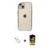 ieg™ iPhone 14 Kılıf Vadi Minimal - Siyah Buffer Cam Ekran Koruyucu + Diamond Kamera Lens - SABE