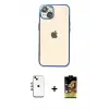 ieg™ iPhone 14 Kılıf Vadi Minimal - Siyah Buffer Cam Ekran Koruyucu + Shine Kamera Lens - GI