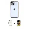 ieg™ iPhone 14 Kılıf Vadi Minimal - Siyah Buffer Cam Ekran Koruyucu + Shine Kamera Lens - GI