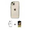 ieg™ iPhone 14 Kılıf Vadi Minimal - Siyah Buffer Cam Ekran Koruyucu + Shine Kamera Lens - GI