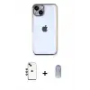 ieg™ iPhone 14 Kılıf Vadi Minimal - Siyah Joko Magic 5D Cam + Shine Kamera Lens - YL