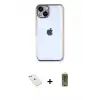 ieg™ iPhone 14 Kılıf Vadi Minimal - Siyah Joko Magic 5D Hayalet Cam + Diamond Kamera Lens - SABE