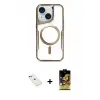 ieg™ iPhone 14 Kılıf Yadigar Klasik Özel Seri - Siyah Buffer Cam Ekran Koruyucu + Diamond Kamera Lens - KI