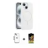 ieg™ iPhone 14 Kılıf Yankı Form Serisi - Siyah Buffer Cam Ekran Koruyucu + Shine Kamera Lens - GI
