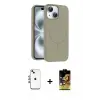 ieg™ iPhone 14 Kılıf Yankı Form Serisi - Siyah Buffer Cam Ekran Koruyucu + Shine Kamera Lens - GI