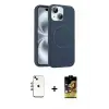 ieg™ iPhone 14 Kılıf Yankı Form Serisi - Siyah Buffer Cam Ekran Koruyucu + Shine Kamera Lens - GI