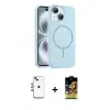 ieg™ iPhone 14 Kılıf Yankı Form Serisi - Siyah Buffer Cam Ekran Koruyucu + Shine Kamera Lens - GI