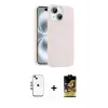 ieg™ iPhone 14 Kılıf Yankı Form Serisi - Siyah Buffer Cam Ekran Koruyucu + Shine Kamera Lens - GI