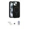 ieg™ iPhone 14 Kılıf Yankı Form Serisi - Siyah Joko Magic 5D Cam + Diamond Kamera Lens - YL