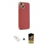 ieg™ iPhone 14 Kılıf Yankı Serisi - Siyah Buffer Cam Ekran Koruyucu + Diamond Kamera Lens - PE