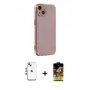 ieg™ iPhone 14 Kılıf Yankı Serisi - Siyah Buffer Cam Ekran Koruyucu + Shine Kamera Lens - GI