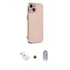 ieg™ iPhone 14 Kılıf Yankı Serisi - Siyah Joko Magic 5D Cam + Diamond Kamera Lens - PE