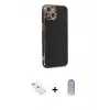 ieg™ iPhone 14 Kılıf Yankı Serisi - Siyah Joko Magic 5D Cam + Diamond Kamera Lens - PE