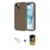 ieg™ iPhone 14 Kılıf Yankı Yansıma Özel Seri - Siyah Buffer Cam Ekran Koruyucu + Diamond Kamera Lens - KI