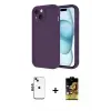 ieg™ iPhone 14 Kılıf Yankı Yansıma Özel Seri - Siyah Buffer Cam Ekran Koruyucu + Shine Kamera Lens - SH
