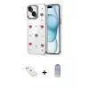 ieg™ iPhone 14 Kılıf Yörünge Form - Siyah Joko Magic 5D Cam + Diamond Kamera Lens - SABE