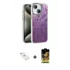 ieg™ iPhone 14 Kılıf Zirve Modern Prime - Siyah Buffer Cam Ekran Koruyucu + Diamond Kamera Lens - PE