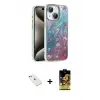 ieg™ iPhone 14 Kılıf Zirve Modern Prime - Siyah Buffer Cam Ekran Koruyucu + Diamond Kamera Lens - PE