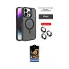 ieg™ iPhone 14 Pro Kılıf Akış Form - Siyah Buffer Hayalet Cam Ekran Koruyucu