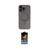 ieg™ iPhone 14 Pro Kılıf Akış Minimal Özel Seri - Siyah Buffer Hayalet Cam Ekran Koruyucu