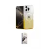 ieg™ iPhone 14 Pro Kılıf Eksen Minimal Özel Seri - Siyah Bilvis 3D Mat Cam Ekran Koruyucu