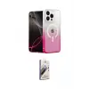 ieg™ iPhone 14 Pro Kılıf Eksen Minimal Özel Seri - Siyah Bilvis 3D Mat Cam Ekran Koruyucu