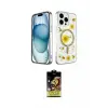 ieg™ iPhone 14 Pro Kılıf Kozmos Doku - Siyah Buffer Cam Ekran Koruyucu