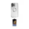ieg™ iPhone 14 Pro Kılıf Pusula Form - Siyah Buffer Hayalet Cam Ekran Koruyucu