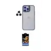 ieg™ iPhone 14 Pro Kılıf Yankı Asil Serisi - Siyah Buffer Hayalet Cam Ekran Koruyucu