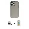 ieg™ iPhone 14 Pro Max Kılıf Ahenk Çizgi Prime - Siyah Polymer Nano Ekran Koruyucu + Bilvis Titan Kamera Lens - GS