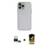 ieg™ iPhone 14 Pro Max Kılıf Ahenk Çizgi Serisi - Siyah Buffer Cam Ekran Koruyucu + Bilvis Titan Kamera Lens - GD