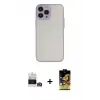 ieg™ iPhone 14 Pro Max Kılıf Ahenk Çizgi Serisi - Siyah Buffer Cam Ekran Koruyucu + Bilvis Titan Kamera Lens - GD