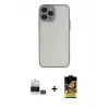 ieg™ iPhone 14 Pro Max Kılıf Ahenk Çizgi Serisi - Siyah Buffer Cam Ekran Koruyucu + Bilvis Titan Kamera Lens - GS