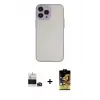 ieg™ iPhone 14 Pro Max Kılıf Ahenk Çizgi Serisi - Siyah Buffer Cam Ekran Koruyucu + Bilvis Titan Kamera Lens - DNMR
