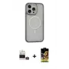 ieg™ iPhone 14 Pro Max Kılıf Ahenk Form Serisi - Siyah Buffer Cam Ekran Koruyucu + Bilvis Titan Kamera Lens - GS