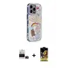 ieg™ iPhone 14 Pro Max Kılıf Ahenk Modern Serisi - Siyah Buffer Cam Ekran Koruyucu + Bilvis Titan Kamera Lens - DNMR
